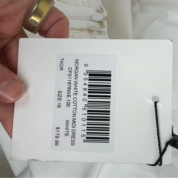 NWT DISSH Morgan White Cotton Midi Dress Size US 12 - Picture 9 of 10